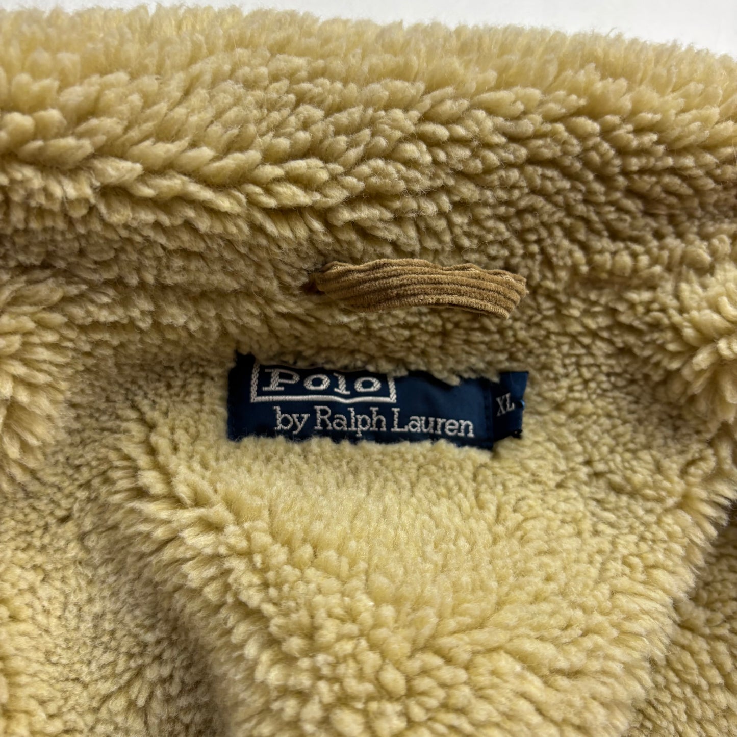 Polo Ralph Lauren Tan Corduroy Sherpa Fleece Lined Trucker Jacket - XL