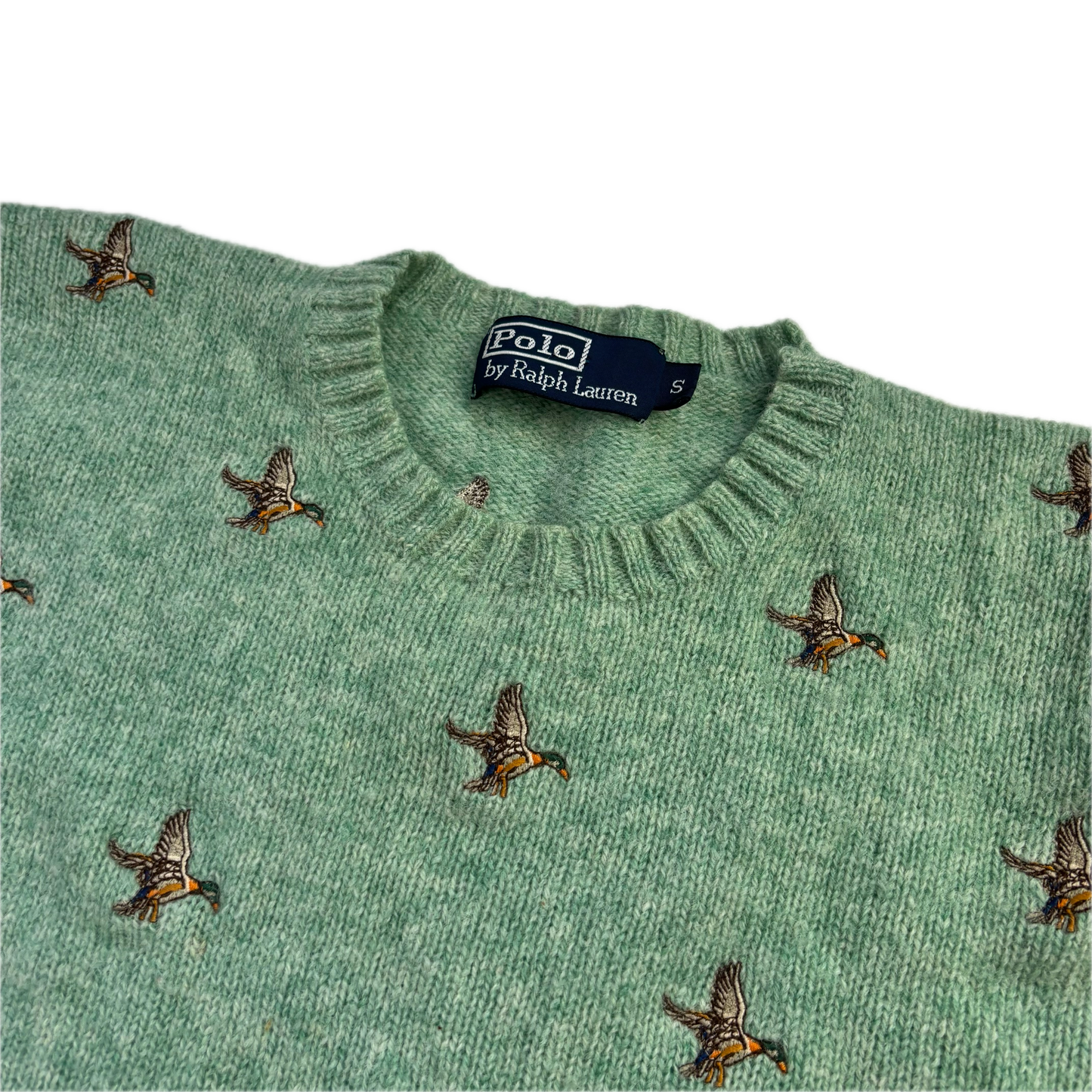 Green Mallard Embroidered Jumper Sweater (Wool) - S