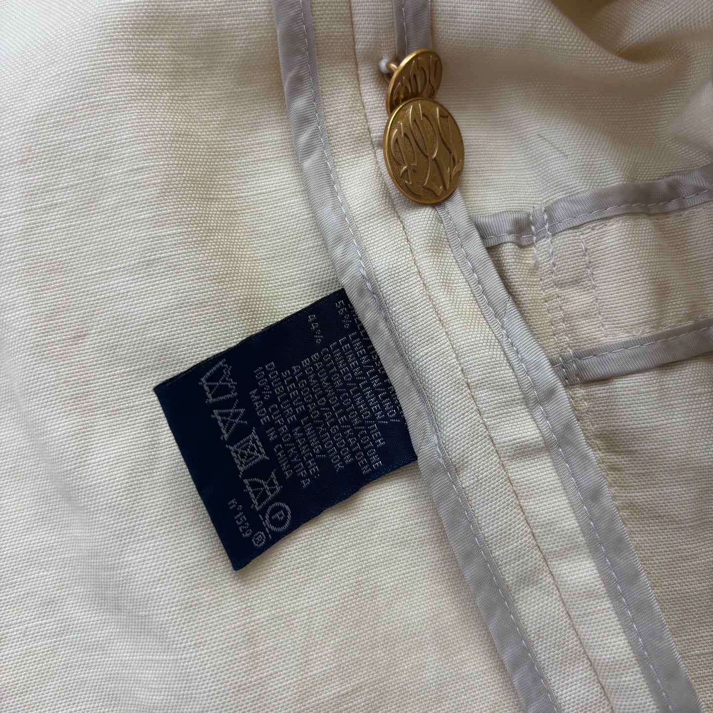 Polo Ralph Lauren Beige Rowing Blazer Sports Jacket (Linen Cotton) - 40R