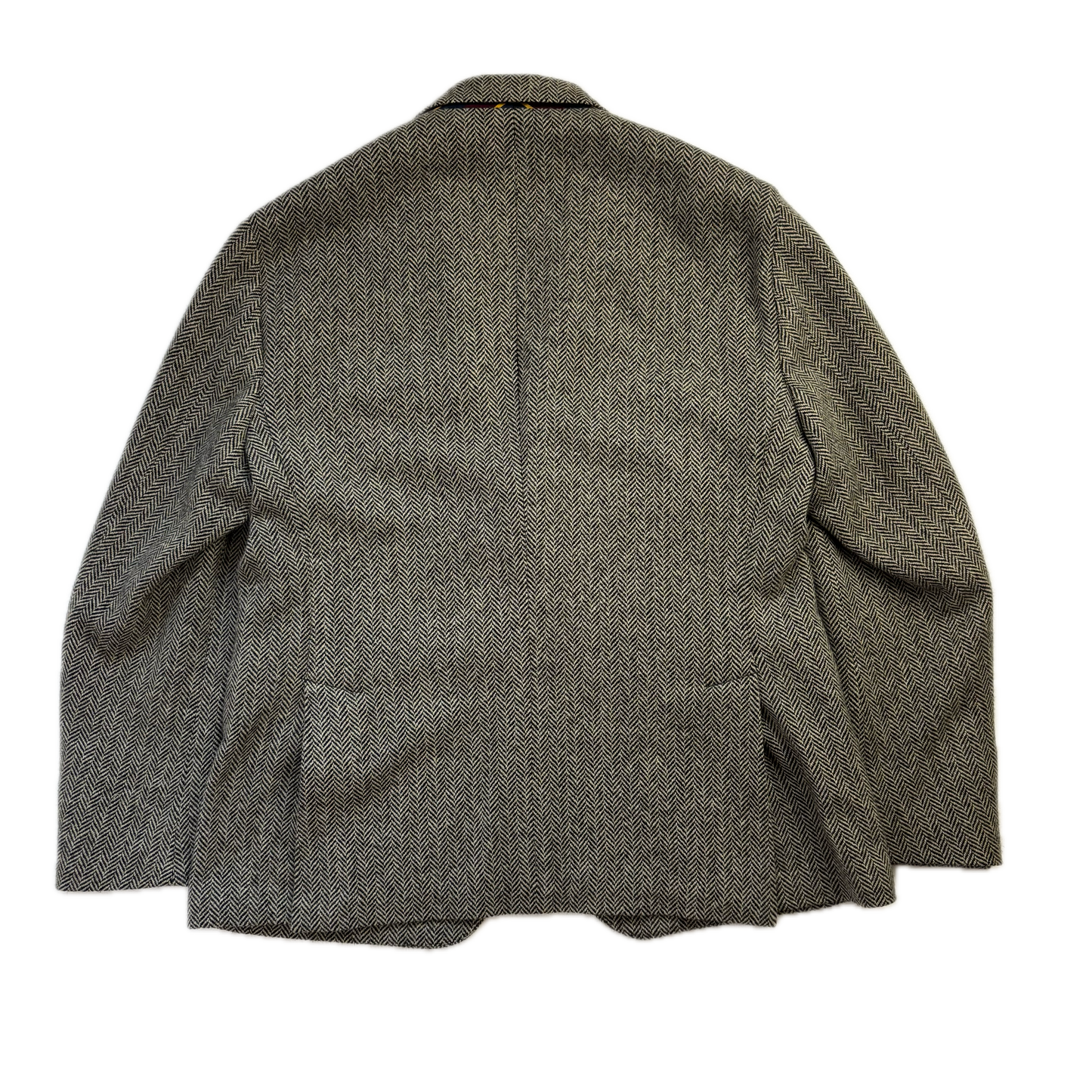 Grey Herringbone Blazer Sports Coat (Wool Nylon) - 44R