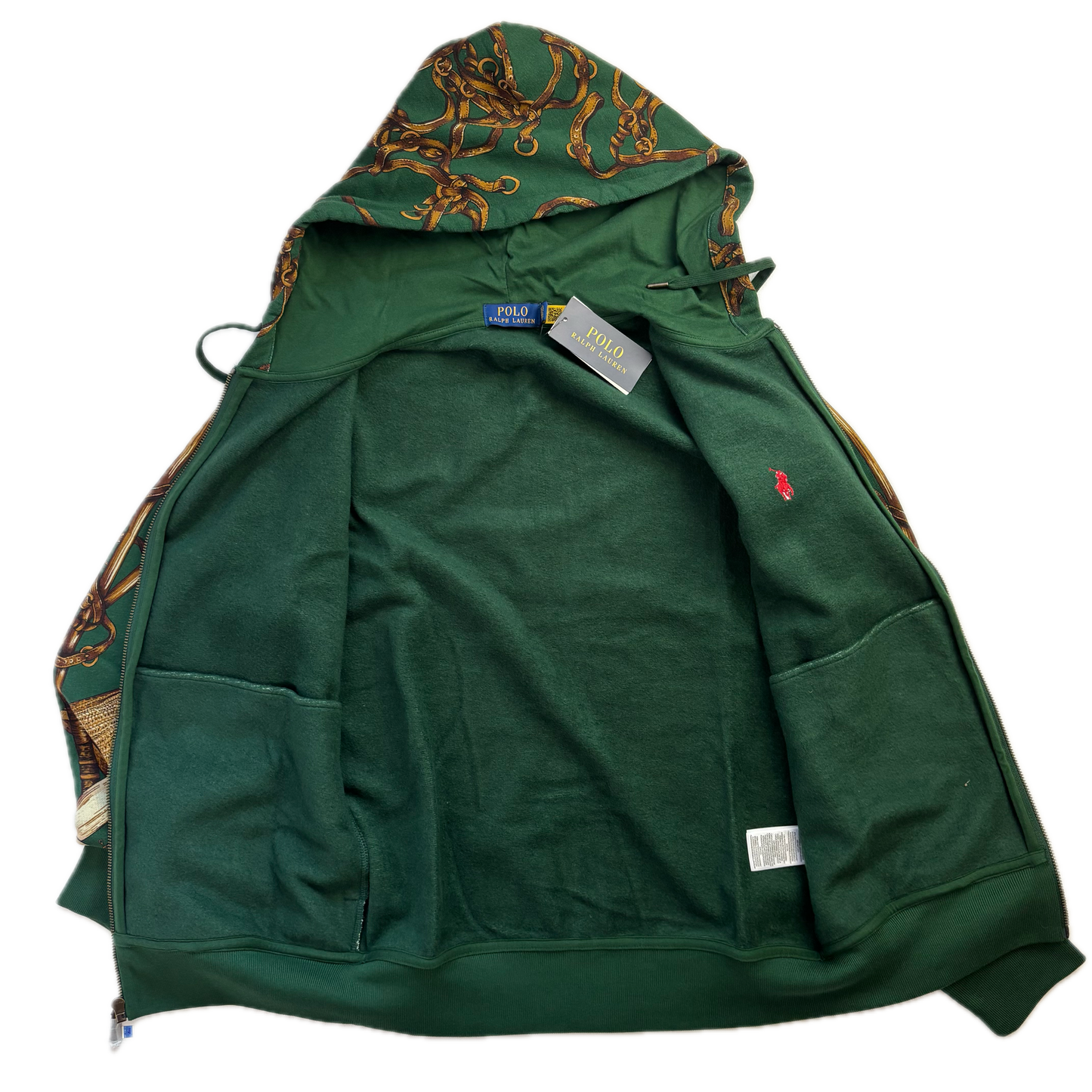 Polo Ralph Lauren Green Equestrian Print Hoodie - S