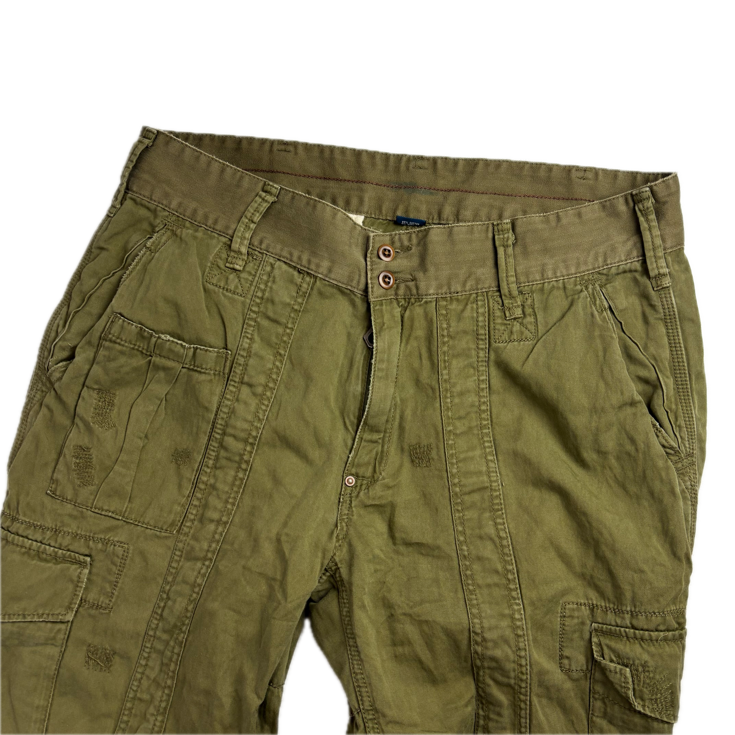 Olive Green Cargo Trouser Utility Pants - 36x30