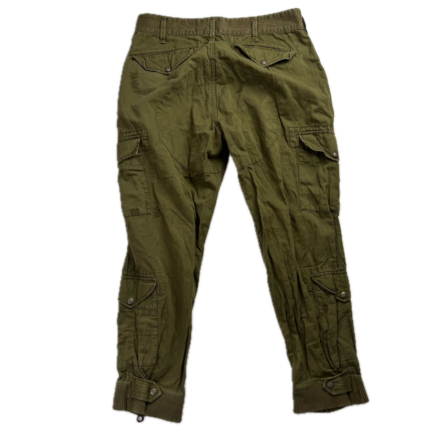 Olive Green Cargo Trouser Utility Pants - 36x30