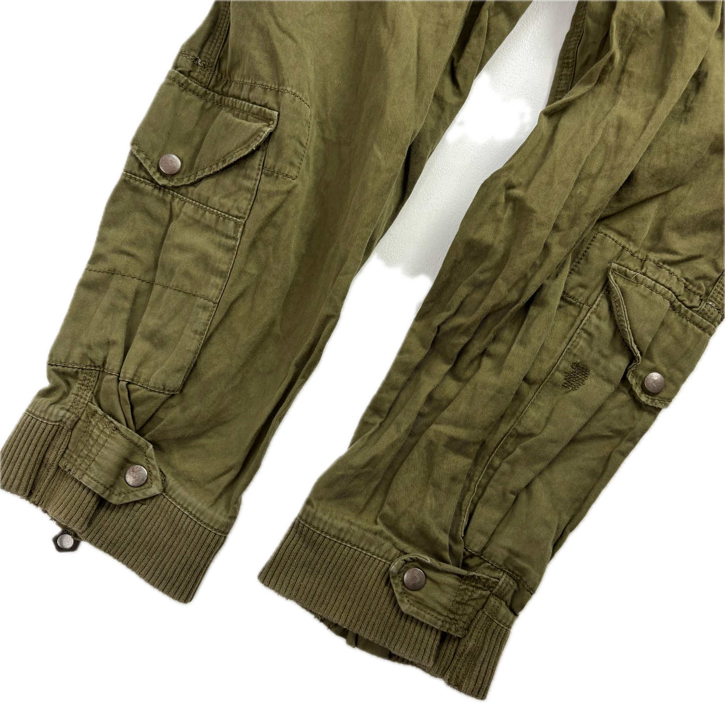 Olive Green Cargo Trouser Utility Pants - 36x30