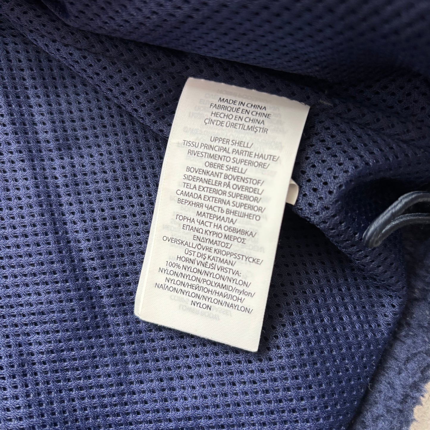 Orange Navy Blue Green Fleece Hybrid Puffer Jacket - L