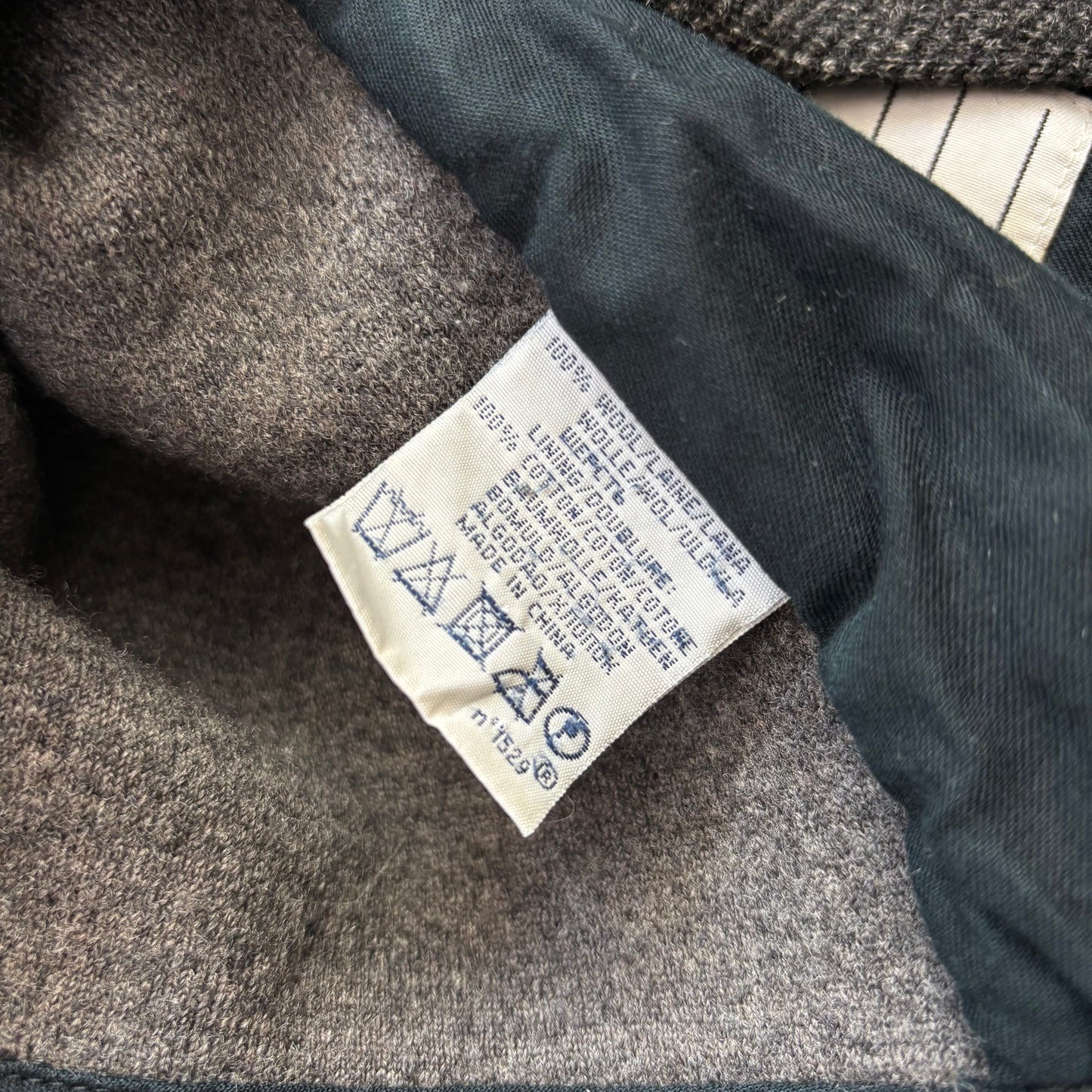 Dark Grey Herringbone Blazer (Wool) - M