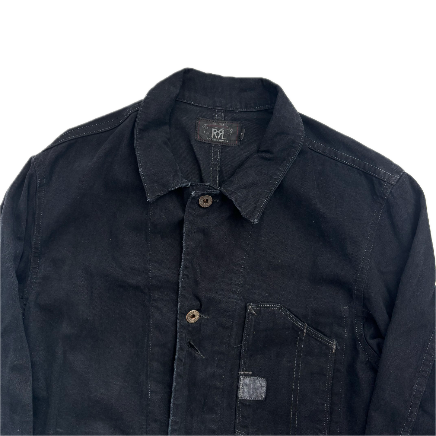 RRL Black Utility Chore Jacket - M