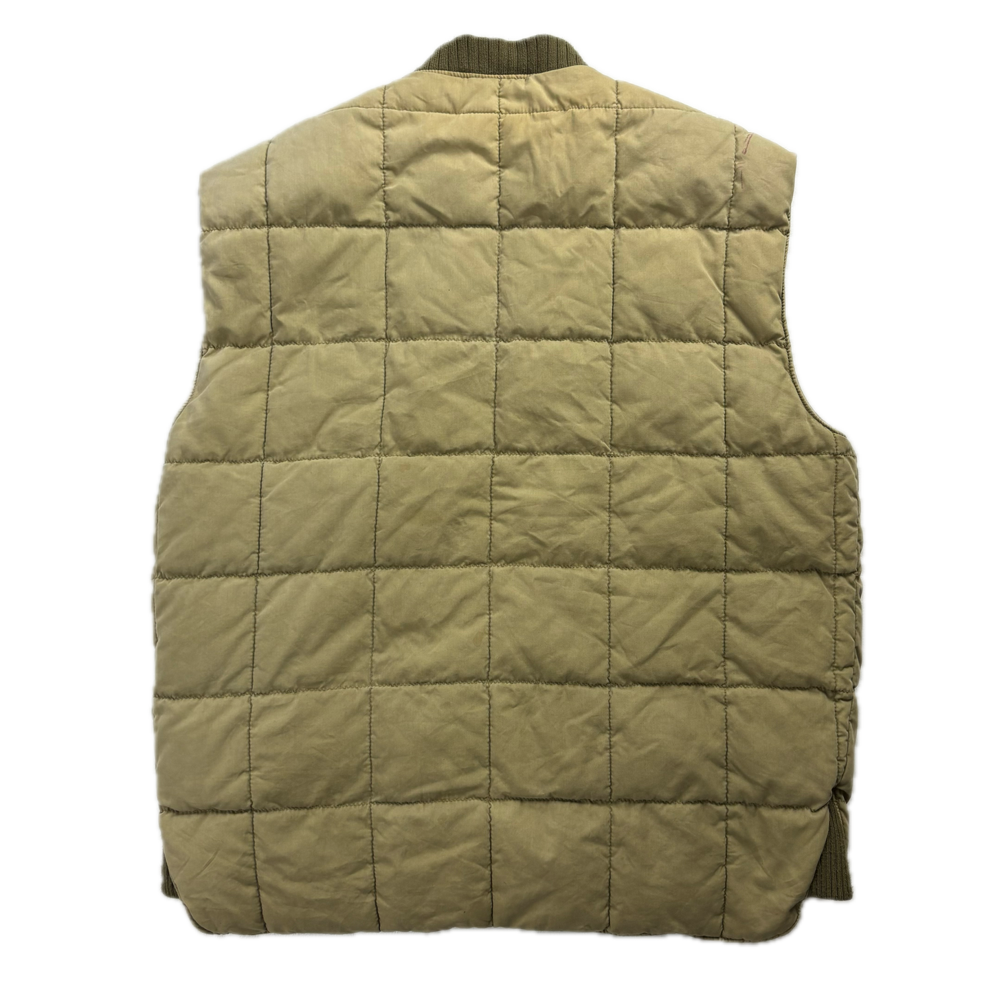 Beige Quilted Puffer Vest Gilet - L
