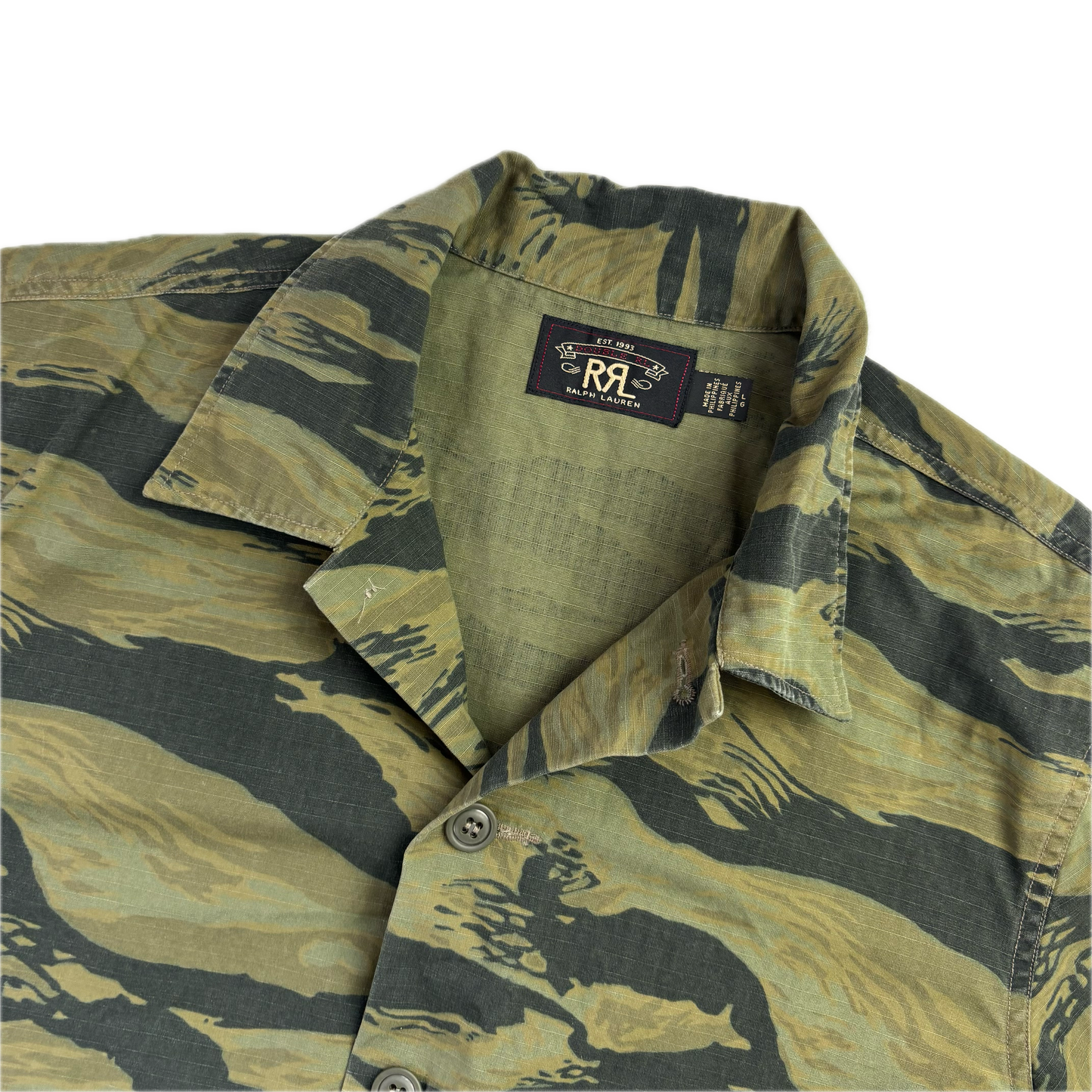 RRL Ralph Lauren Ripstop Tiger Camo Safari Shirt - L