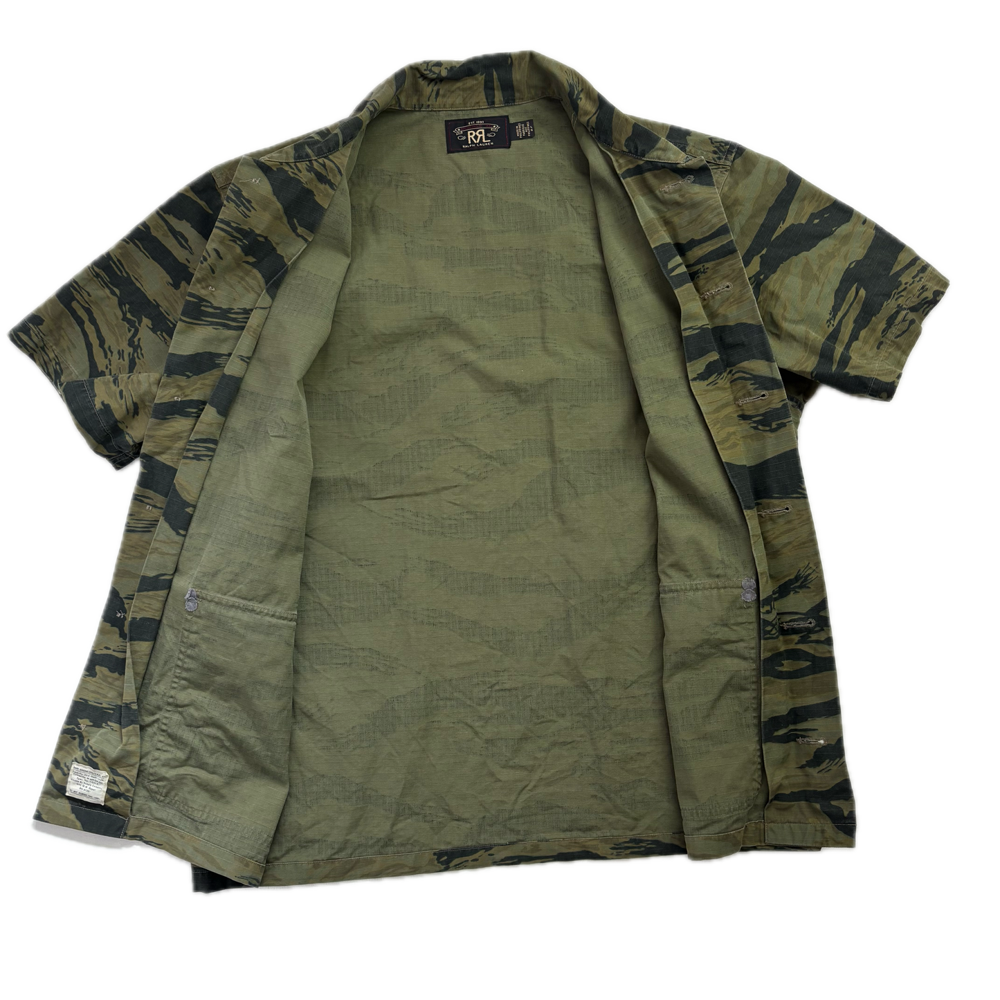 RRL Ralph Lauren Ripstop Tiger Camo Safari Shirt - L