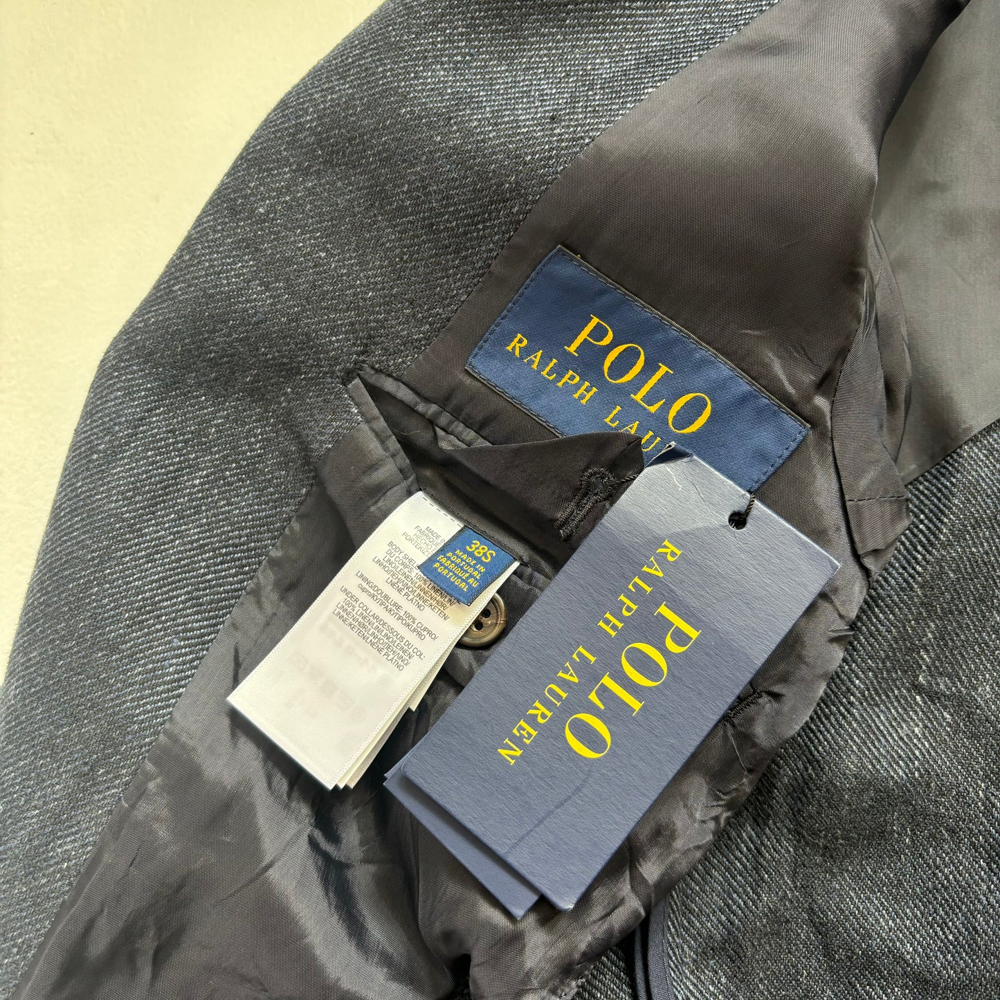 Navy Long Blazer Overcoat (Linen) -38S