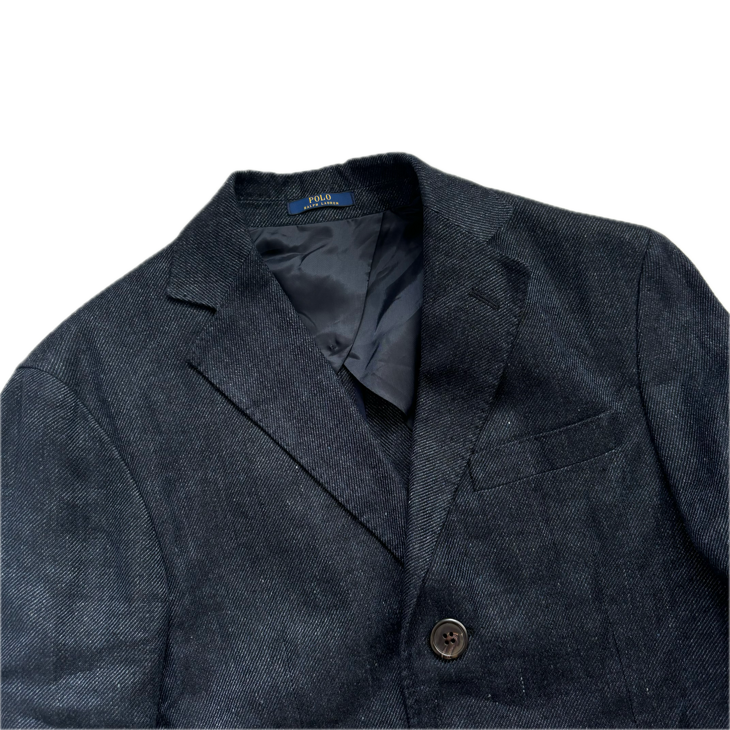 Navy Long Blazer Overcoat (Linen) -38S
