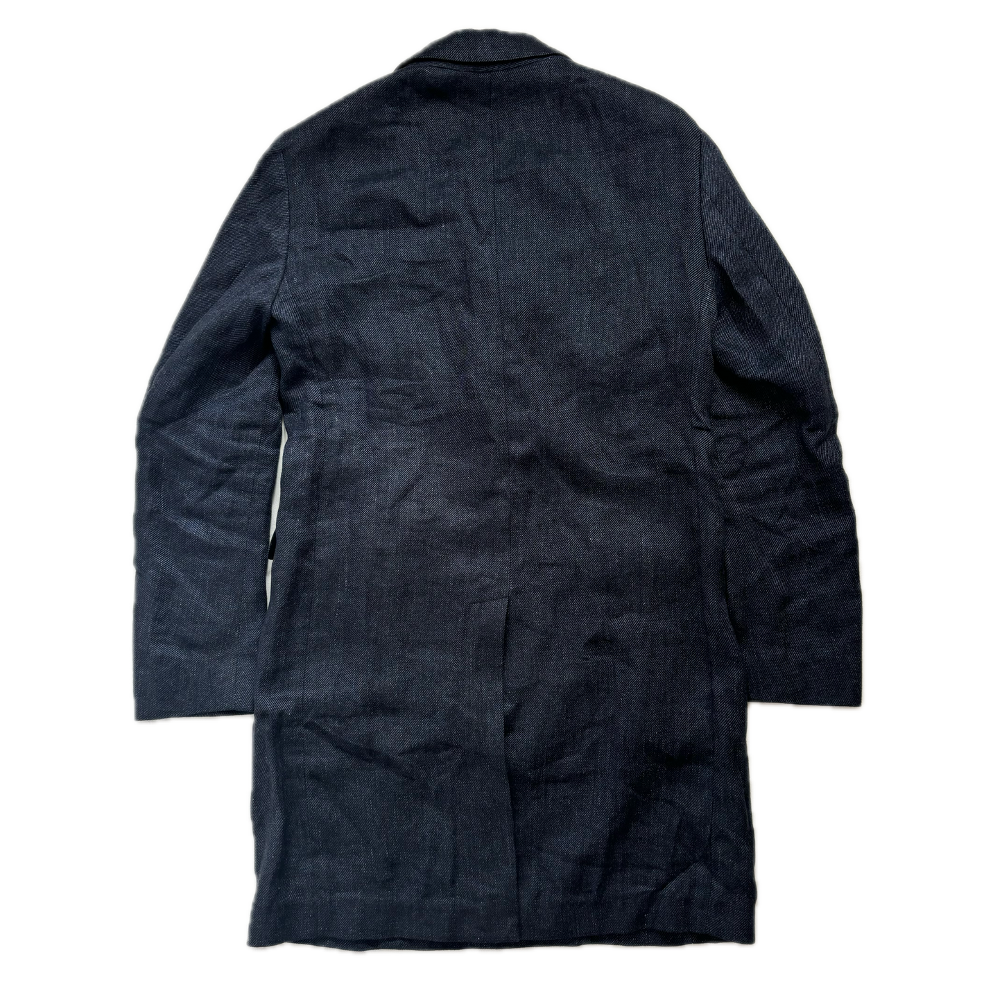 Navy Long Blazer Overcoat (Linen) -38S