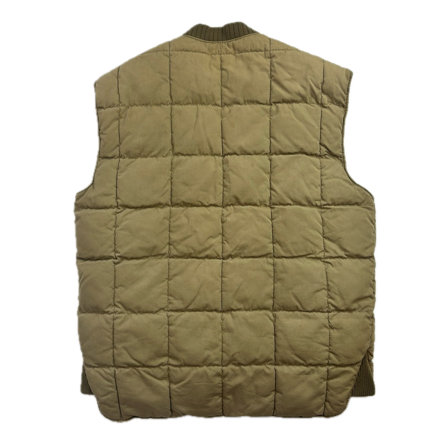 Beige Quilted Puffer Vest Gilet - M