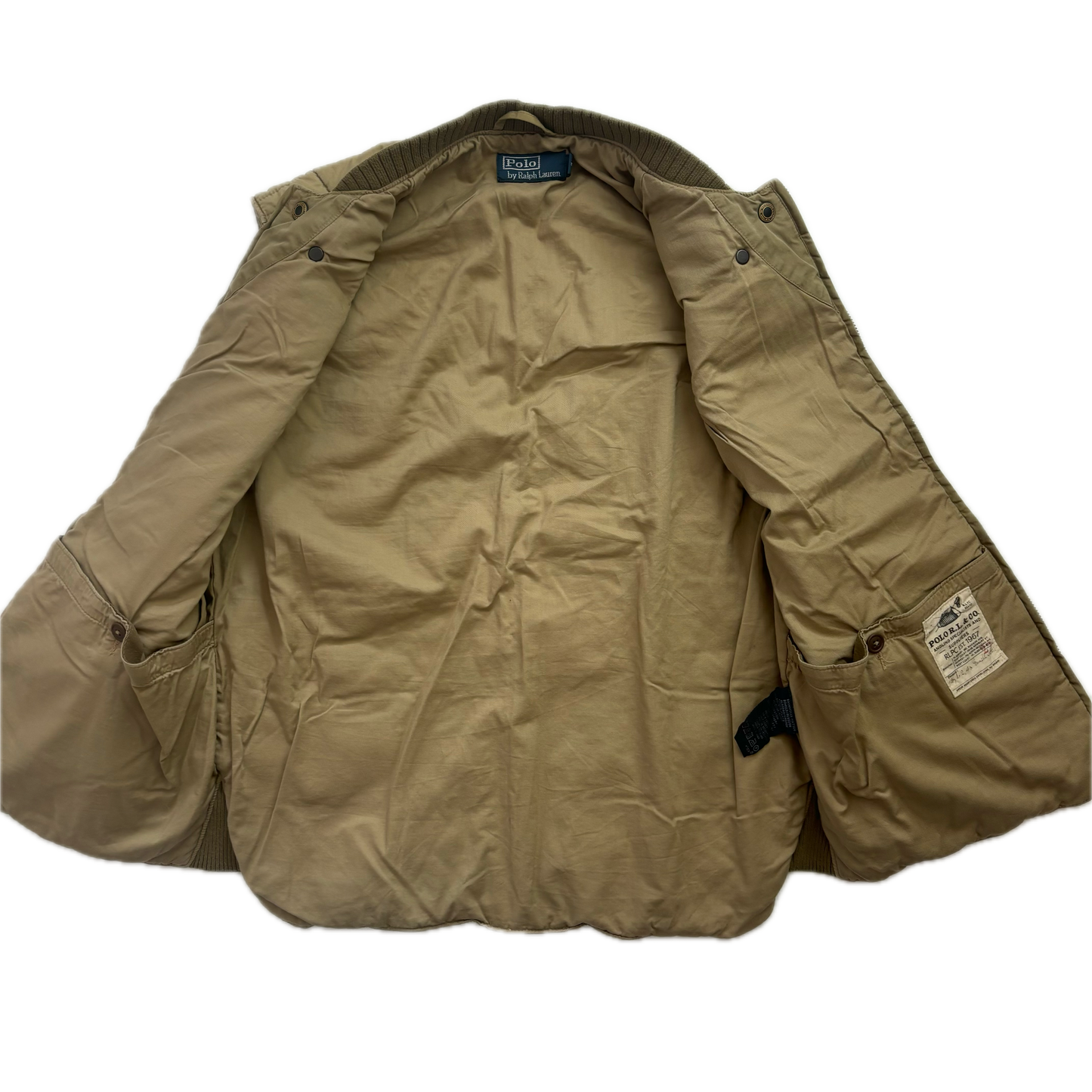 Beige Quilted Puffer Vest Gilet - M
