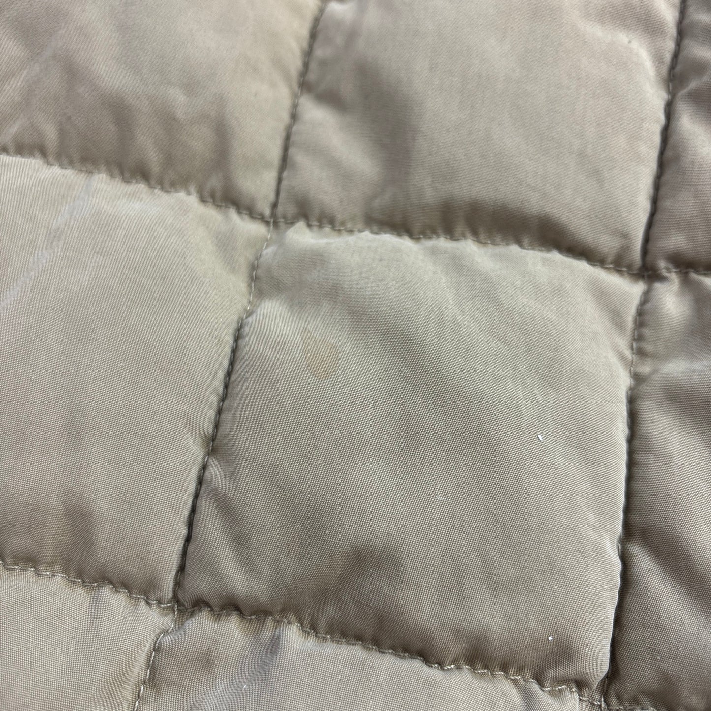 Beige Quilted Puffer Vest Gilet - M