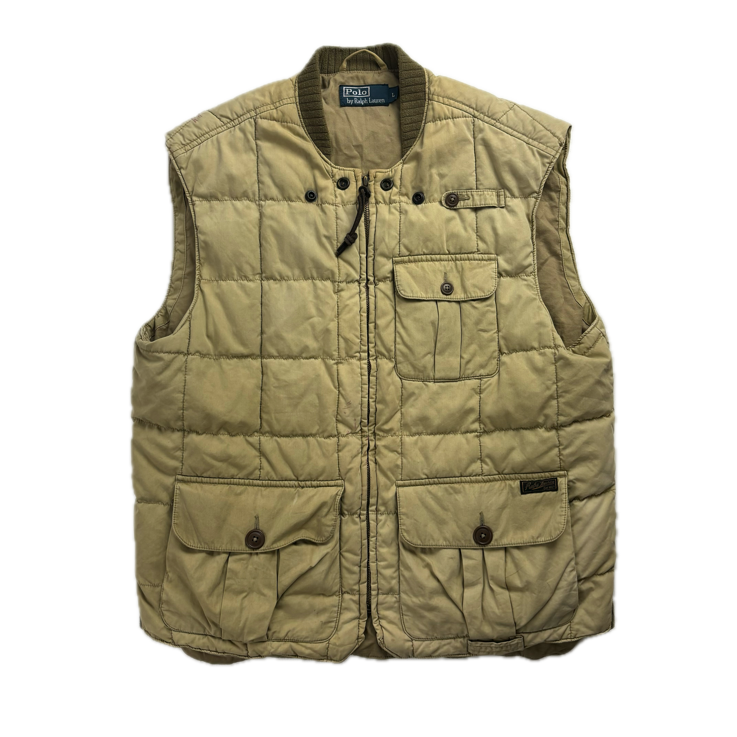 Polo Ralph Lauren Beige Quilted Puffer Vest Gilet - L