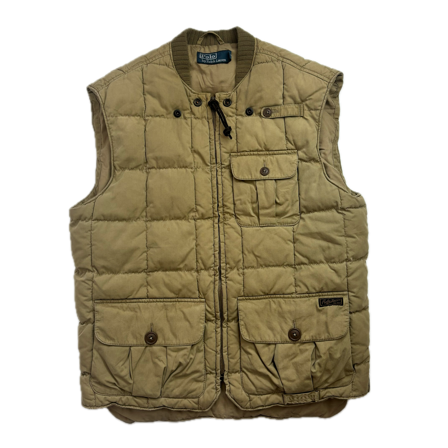 Polo Ralph Lauren Beige Quilted Puffer Vest Gilet - M