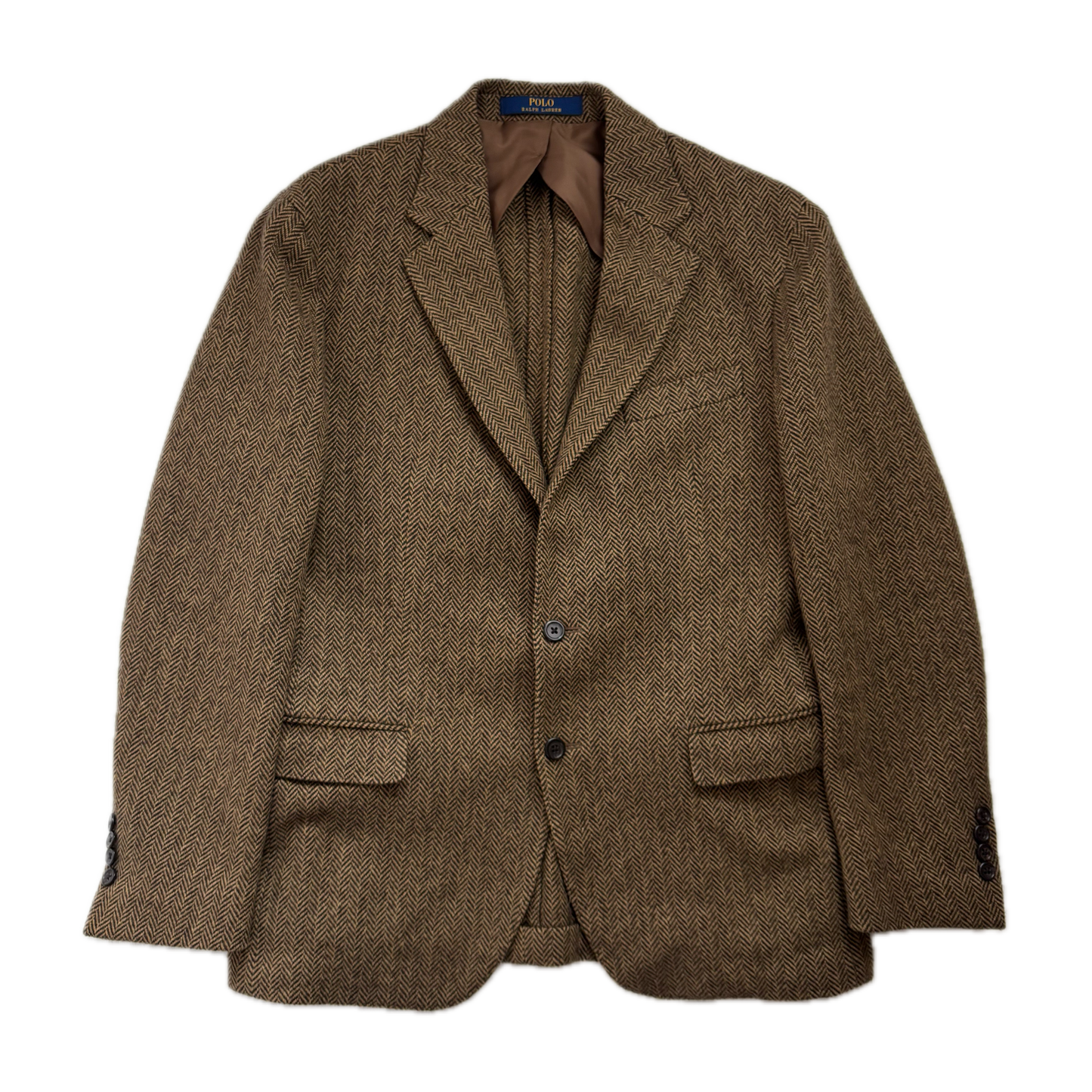 Polo Ralph Lauren Brown Herringbone Blazer (Wool Nylon) - 40S