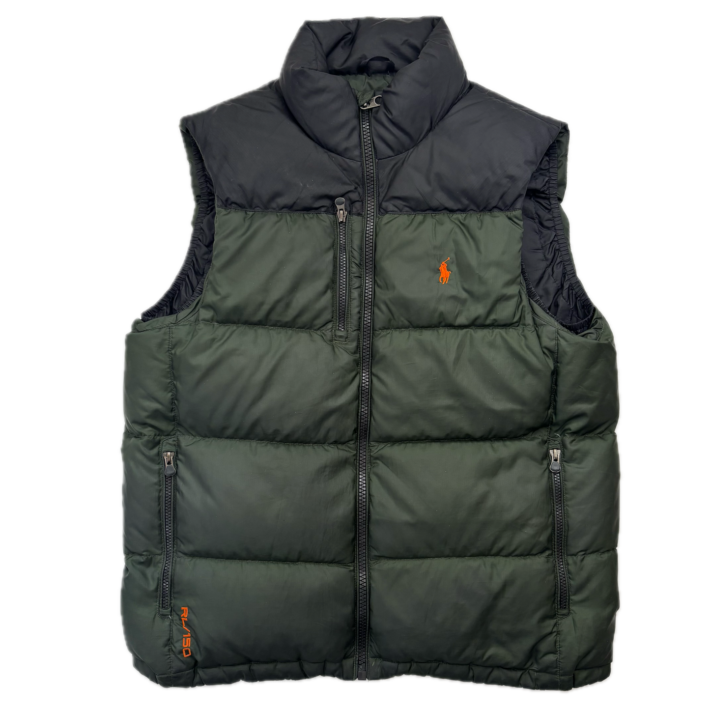 Polo Ralph Lauren Green Black Body Warmer Gilet Down Vest - M