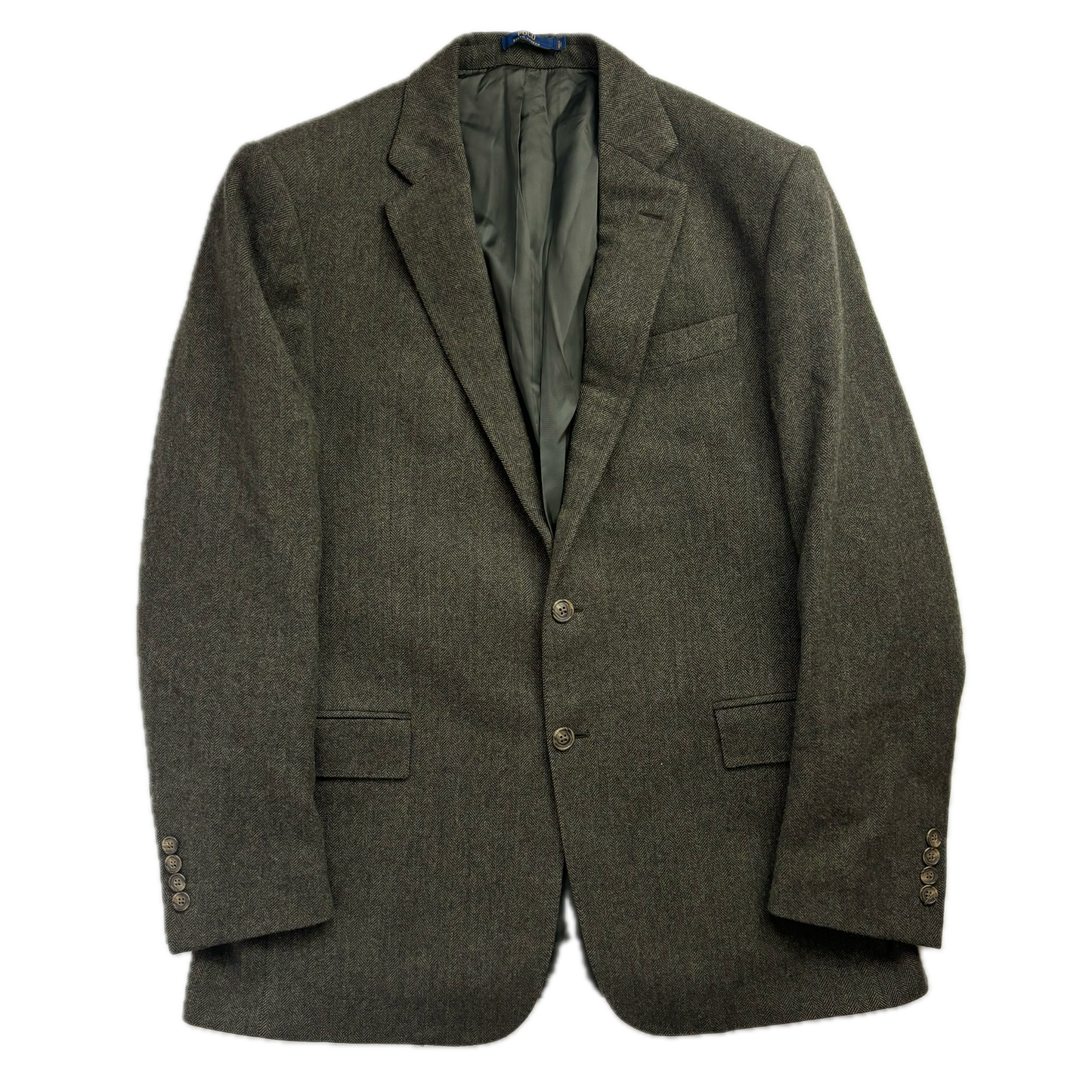 Polo Ralph Lauren Green Herringbone Blazer Sports Coat (Wool) - 42R