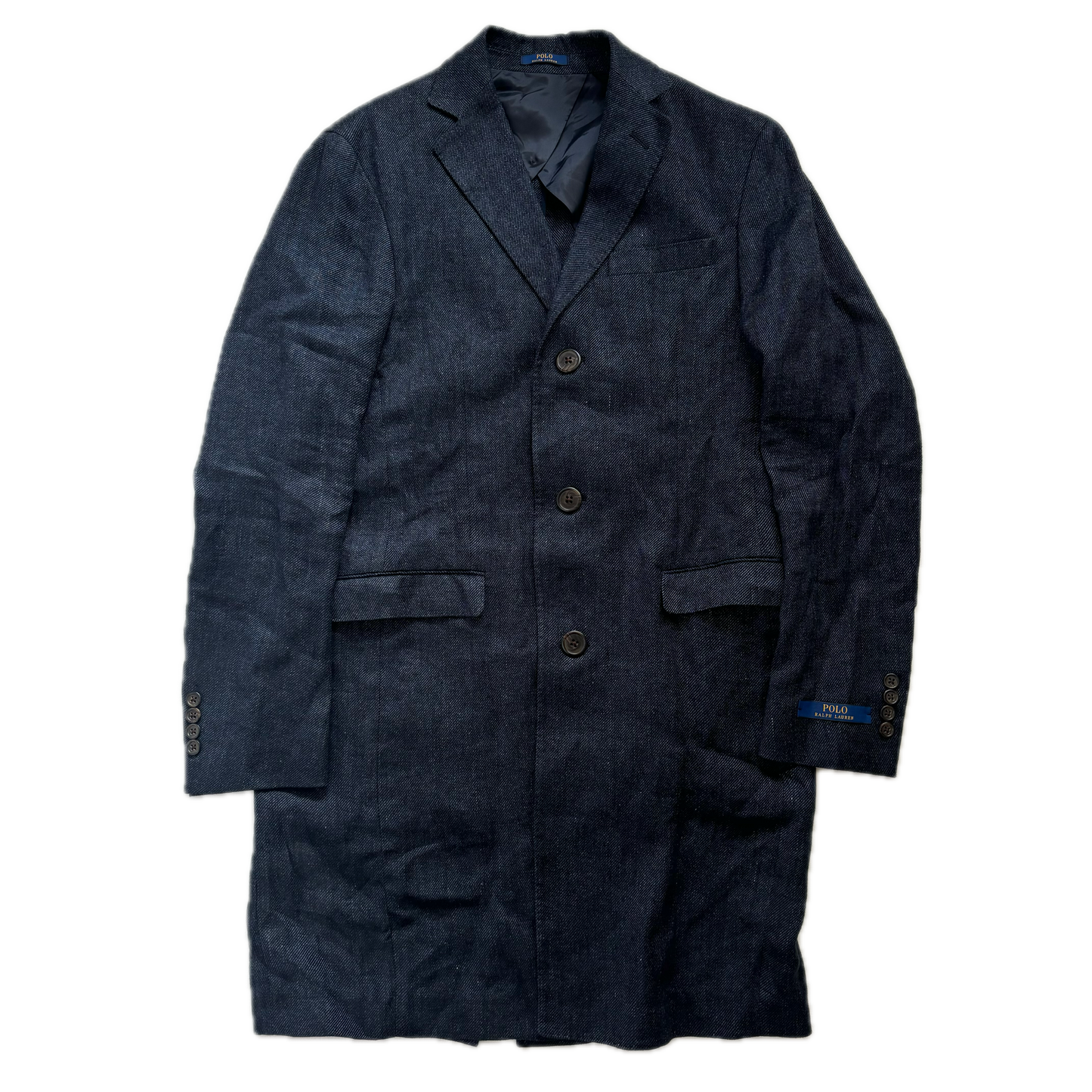 Polo Ralph Lauren Navy Long Blazer Overcoat (Linen) -38S