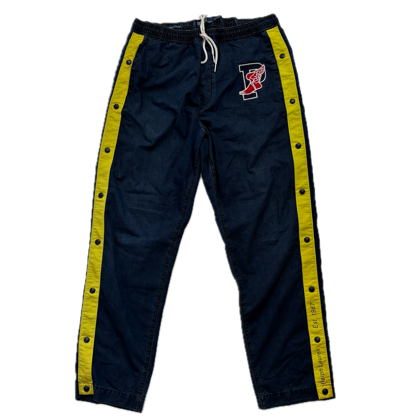 Polo Ralph Lauren Navy P Wing 1992 Stadium Tear Away Track Pants Retro - XL