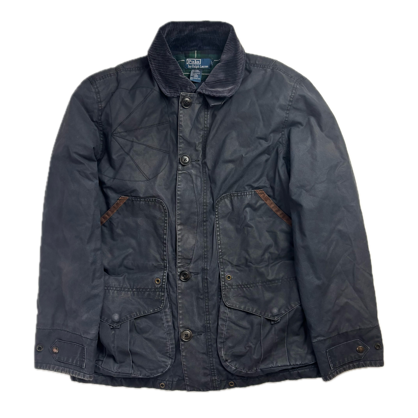 Polo Ralph Lauren Navy Shooting Jacket Waxed Coat - M