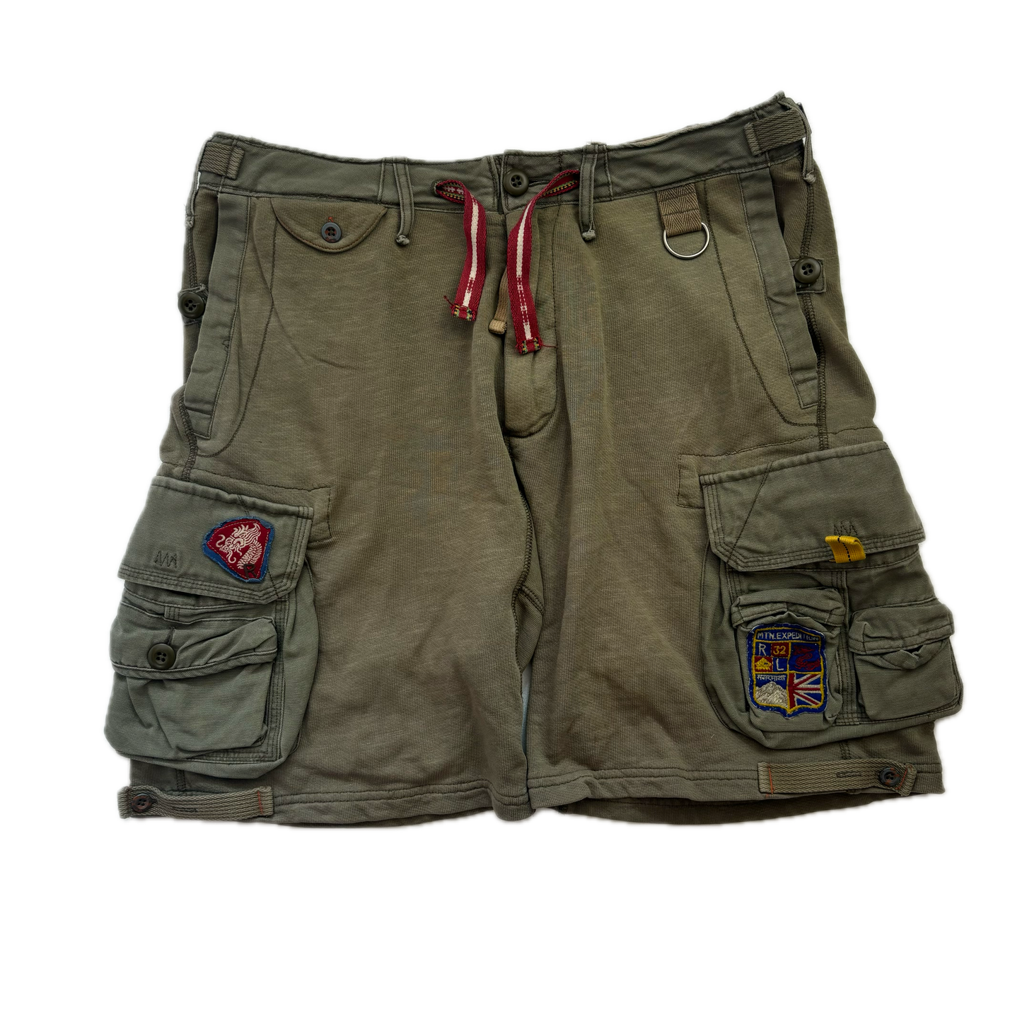 Polo Ralph Lauren Olive Green Mountain Expedition Patch Shorts Himalayas - S
