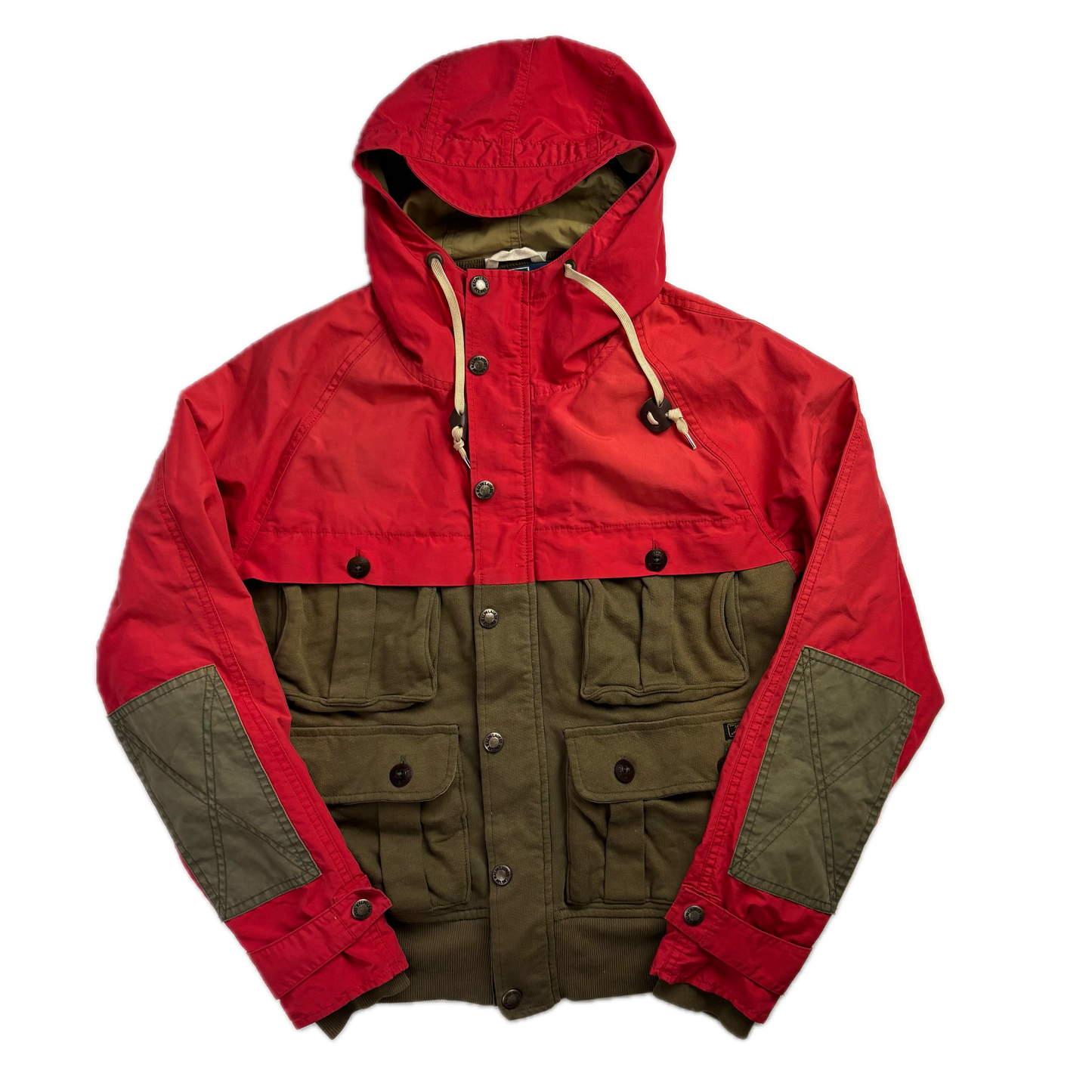 Polo Ralph Lauren Red Brown Mountain Parka Jacket Hooded - S