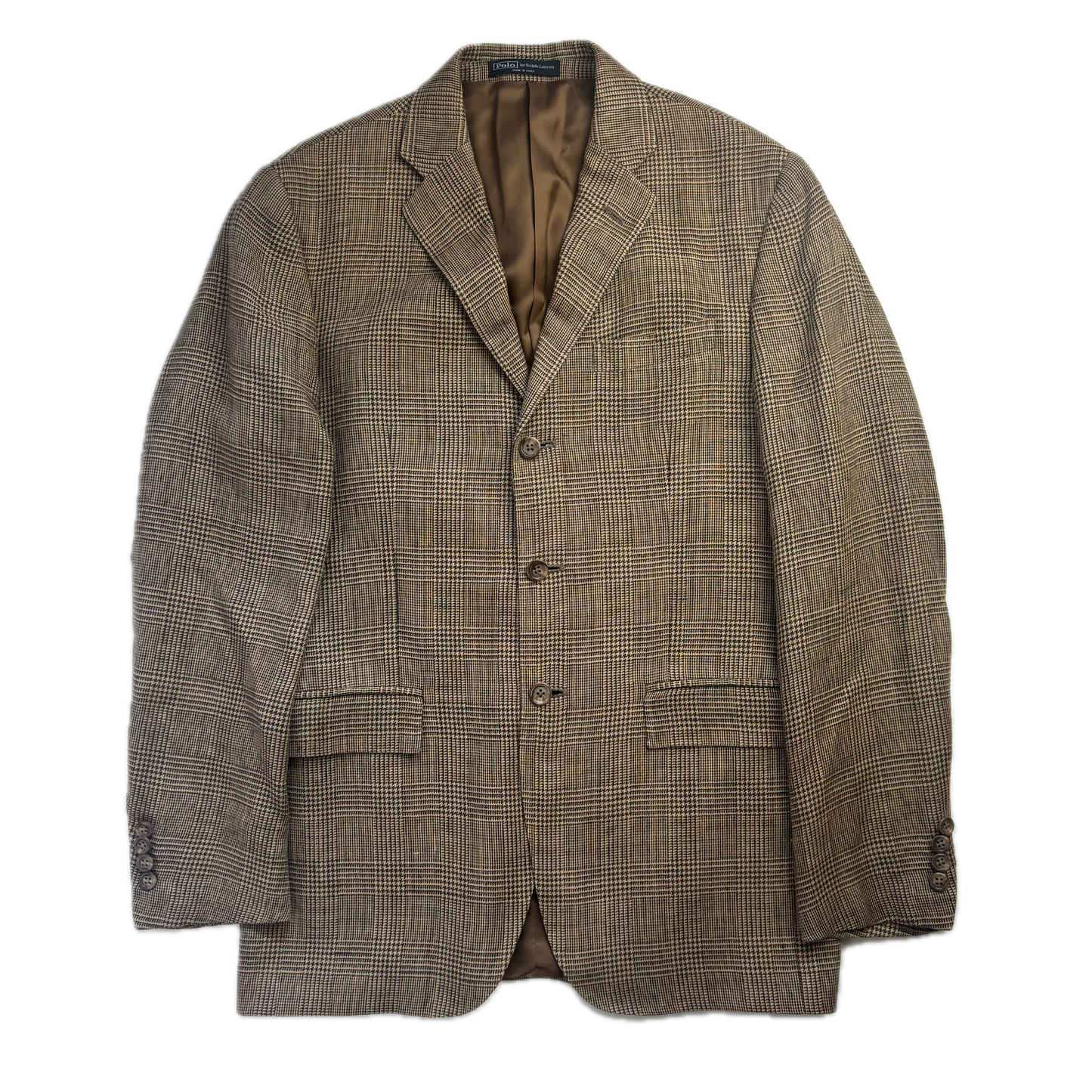 Brown Glen Plaid Blazer (Silk Flax) - 38R
