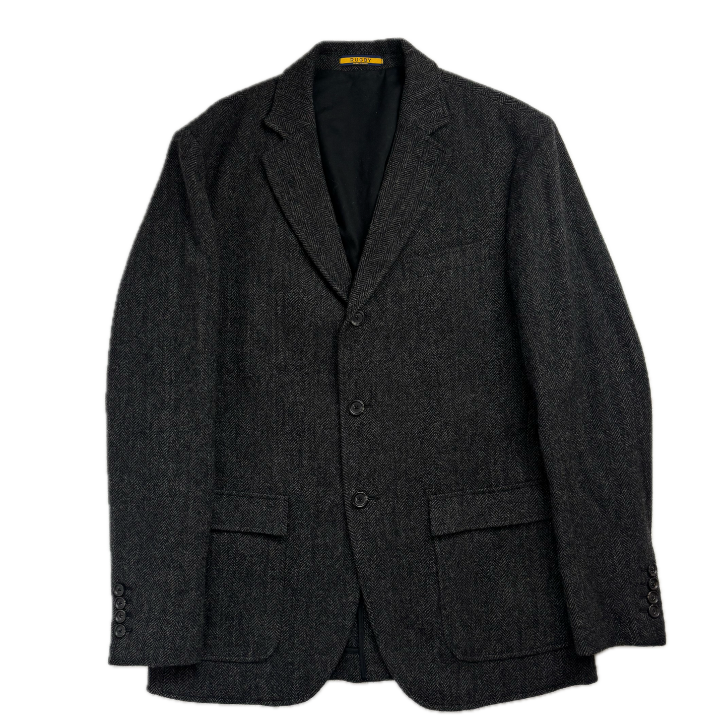 Ralph Lauren Rugby Dark Grey Herringbone Blazer (Wool) - 40R