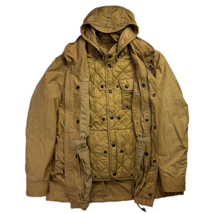 2 in 1 Tan Utility Jacket with Quilted Liner - L