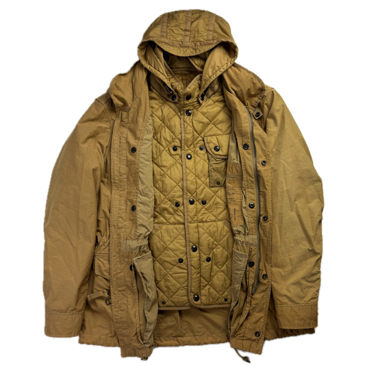 2 in 1 Tan Utility Jacket with Quilted Liner - L
