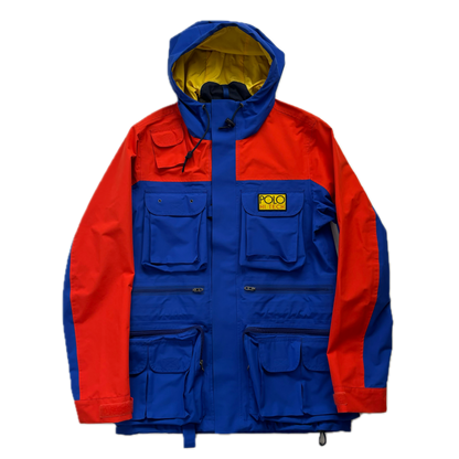 Blue Orange Polo Hi-Tech Retro Raincoat Blue Orange Waterproof Jacket - S