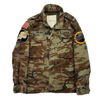 Denim Supply Green Camo Military Parka Army Patch Jacket - S
