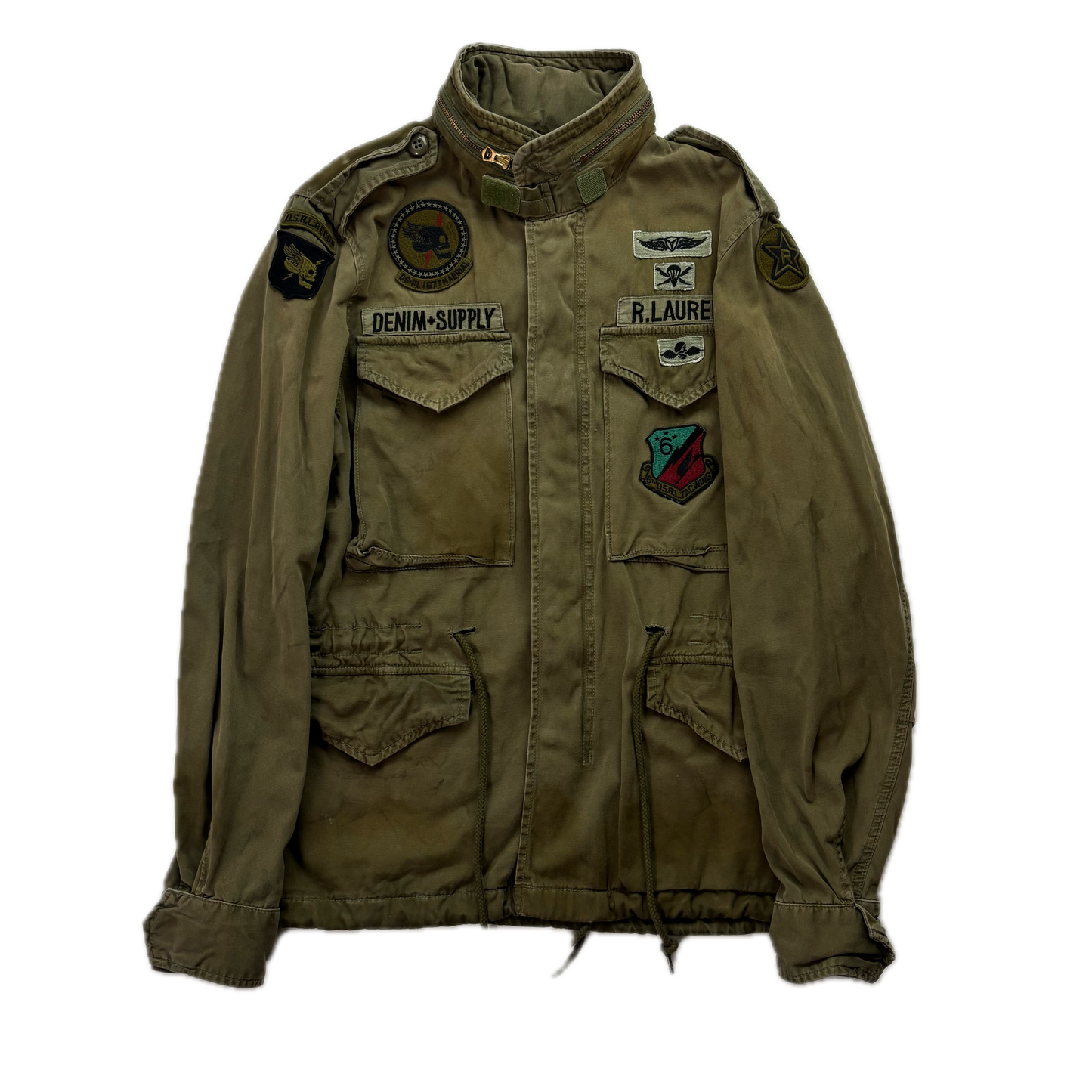 Denim Supply Green Military Parka Army Patch Jacket - S