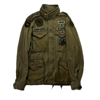 Denim Supply Green Military Parka Army Patch Jacket - S