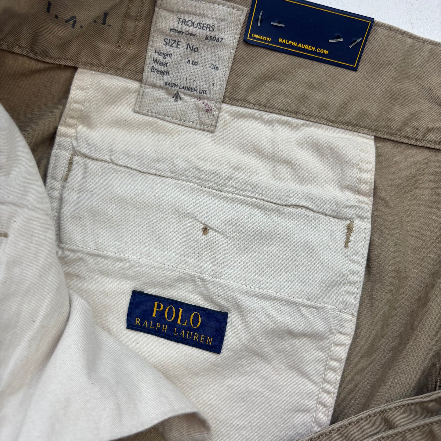 Polo Ralph Lauren Beige Whitman Officer Ghurka Military Trouser Chino Pants - 40x32