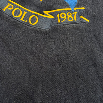 Polo Ralph Lauren Navy Cross Flags Sweatshirt Retro - L