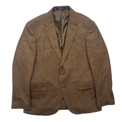 Polo Ralph Lauren Brown Herringbone Blazer (Wool Polyester Nylon) - 40S