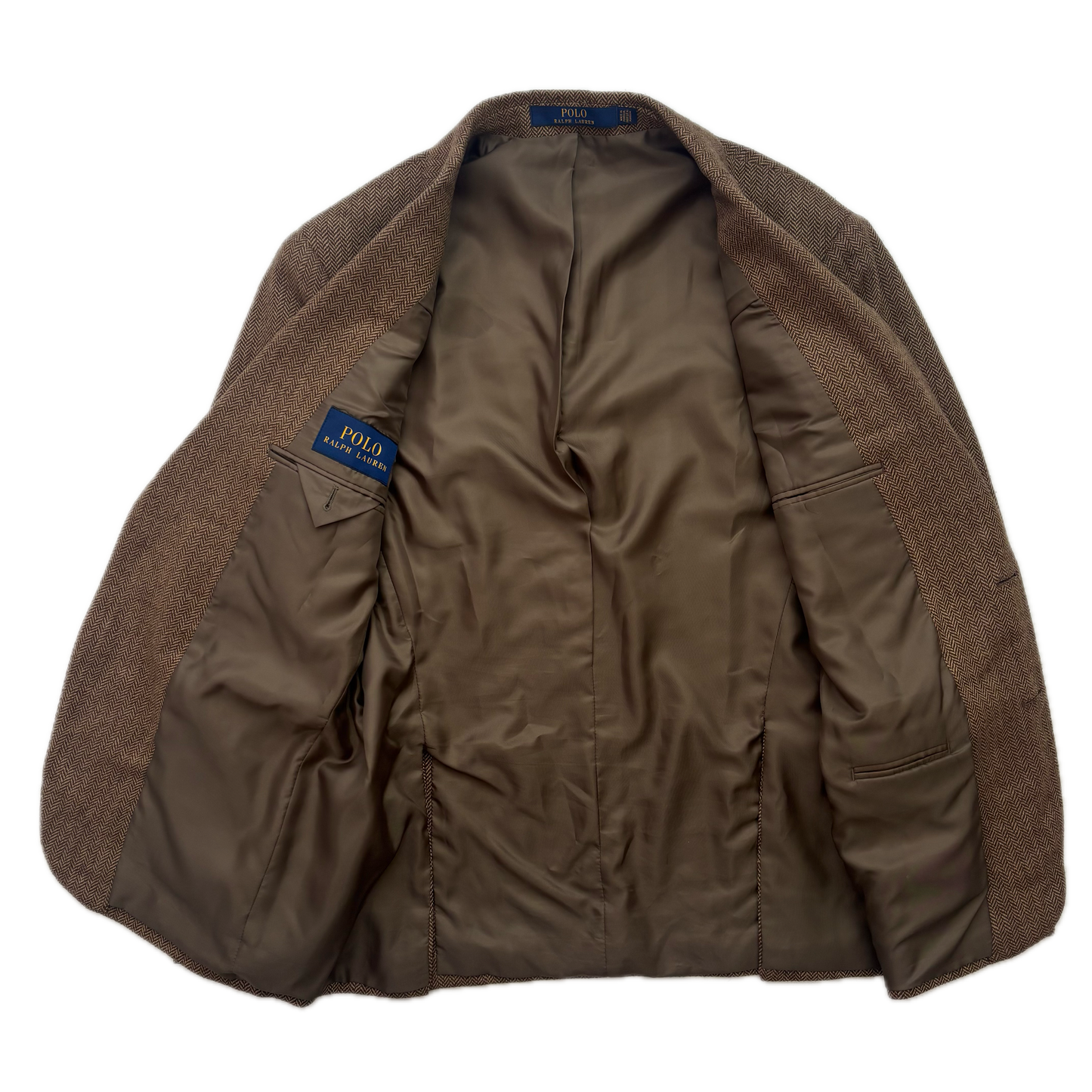 Polo Ralph Lauren Brown Herringbone Blazer (Wool Polyester Nylon) - 40S