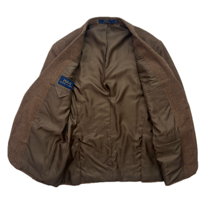 Polo Ralph Lauren Brown Herringbone Blazer (Wool Polyester Nylon) - 40S
