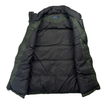 Polo Ralph Lauren Green Black Body Warmer Gilet Down Vest - M