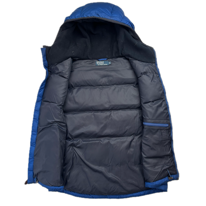 Polo Ralph Lauren Lake Placid Italy Blue Hooded Body Warmer Gilet Down Vest - M