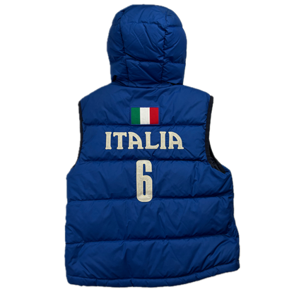 Polo Ralph Lauren Lake Placid Italy Blue Hooded Body Warmer Gilet Down Vest - M