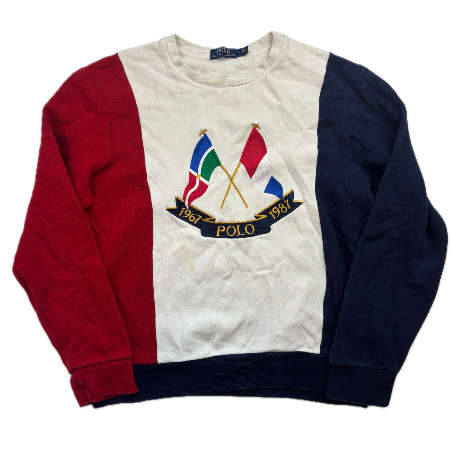 Polo Ralph Lauren Tri-Colour Cross Flags Sweatshirt Retro - M