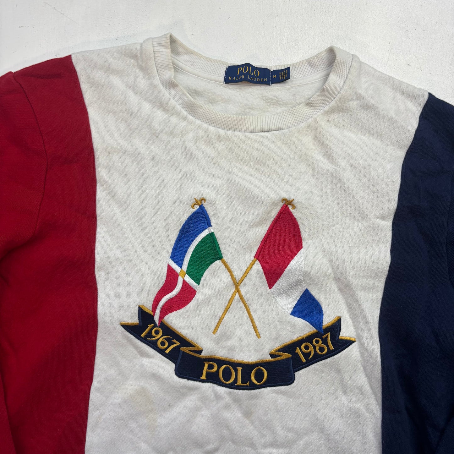 Polo Ralph Lauren Tri-Colour Cross Flags Sweatshirt Retro - M