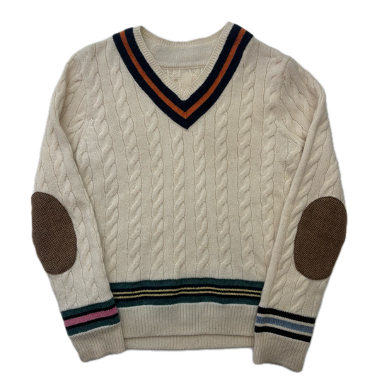 Polo Ralph Lauren Herringbone Patches Cricket Jumper (Cotton Cashmere) - S