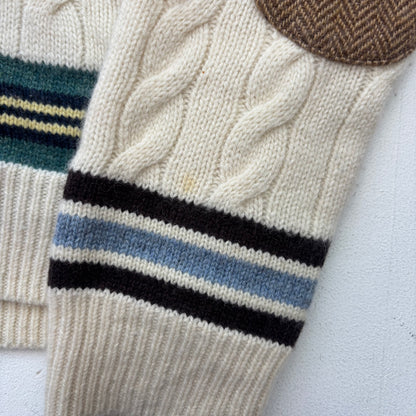 Polo Ralph Lauren Herringbone Patches Cricket Jumper (Cotton Cashmere) - S